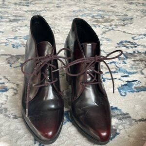 Clarks Pointed Toe Lace up heeled booties